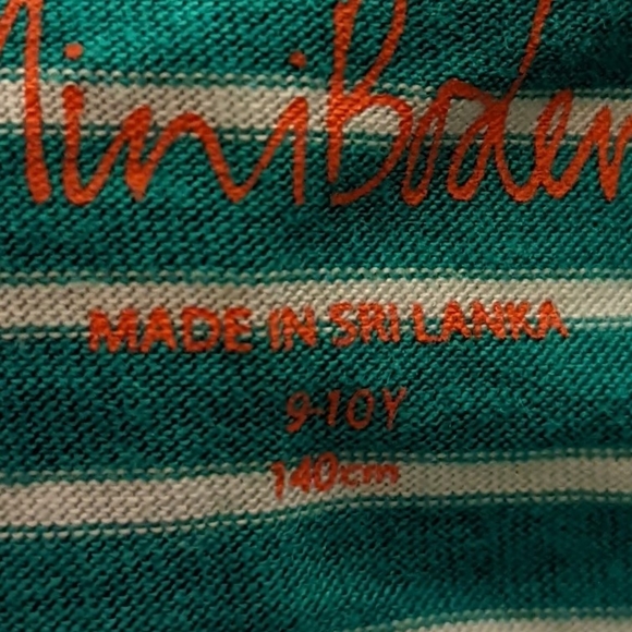 Mini Boden Green Stripe Sleeveless Shirt Tank Top - Picture 6 of 6